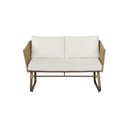 Ver imagem 2 de Sofá de 2 Lugares Área Externa Corda Náutica Alumínio Tecido Impermeável Jardim Varanda Piscina