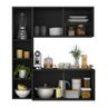 Armário de Cozinha Compacta com Balcão Linea Fit 4 Portas Multimóveis Mp2218 Preto - 5