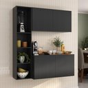 Ver imagem 1 de Armário de Cozinha Compacta com Balcão Linea Fit 4 Portas Multimóveis Mp2218 Preto