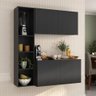 Armário de Cozinha Compacta com Balcão Linea Fit 4 Portas Multimóveis Mp2218 Preto - 1