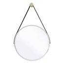Ver imagem 2 de Espelho Redondo Decorativo Suspenso com Alça 60cm + Suporte - Branco / Alça Preta