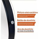 Ver mais imagens de Espelho Redondo Decorativo Suspenso com Alça 60cm + Suporte - Branco / Alça Preta