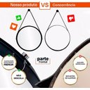 Ver imagem 7 de Espelho Redondo Decorativo Suspenso com Alça 60cm + Suporte - Branco / Alça Preta