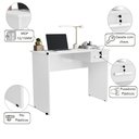 Ver imagem 2 de Escrivaninha Branca Moderna para Quarto e Home Office