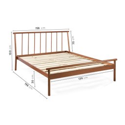 Conjunto Cama de Casal em Aço e 1 Mesa de Cabeceira em Aço Begônia CabeCasa MadeiraMadeira - 2