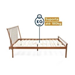 Conjunto Cama de Casal em Aço e 1 Mesa de Cabeceira em Aço Begônia CabeCasa MadeiraMadeira - 7