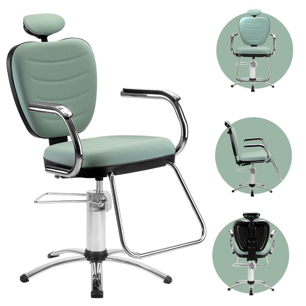 Cadeira Poltrona Barbeiro, Salão Reclinável - Marron/Prata - Home Pro  Barber Shop