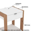 Ver imagem 2 de Mesa de Cabeceira com 1 Gaveta e 1 Tomada Bivolt - Branco/Am