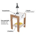 Ver imagem 3 de Mesa de Cabeceira com 1 Gaveta e 1 Tomada Bivolt - Branco/Am