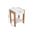 Ver imagem 4 de Mesa de Cabeceira com 1 Gaveta e 1 Tomada Bivolt - Branco/Am