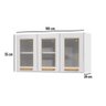 Armário Aéreo Cozinha Modulado Diamante 3 Portas c/ Vidro 105cm Branco - Telasul - 4