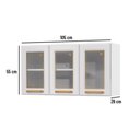 Ver imagem 4 de Armário Aéreo Cozinha Modulado Diamante 3 Portas c/ Vidro 105cm Branco - Telasul