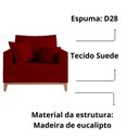 Ver imagem 4 de Kit 02 Poltrona Decorativa Beny Pés Base em Madeira Suede Cor:vermelho