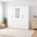 Ver imagem 1 de Guarda Roupa 4 Portas 6 Gavetas 2 Espelhos Xline -grand Line