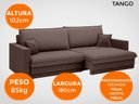 Ver mais imagens de Sofá Tango 1,80M Sem Caixa, Retrátil e Reclinável Velosuede Chocolate - Netsofás