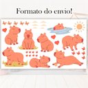 Ver imagem 2 de Adesivos de Parede Capivara Autocolante Infantil Pequeno
