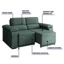 Ver imagem 4 de Sofá Retrátil Fox 2 Lugares 1,50m em Suede