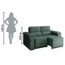 Ver imagem 5 de Sofá Retrátil Fox 2 Lugares 1,50m em Suede