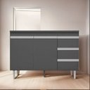 Ver imagem 1 de Balcão Gabinete de Pia Andréia 120cm Cinza sem Tampo - Ajl Moveis