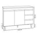 Ver imagem 3 de Balcão Gabinete de Pia Andréia 120cm Cinza sem Tampo - Ajl Moveis