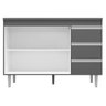 Balcão Gabinete de Pia Andréia 120cm Cinza sem Tampo - Ajl Moveis - 2