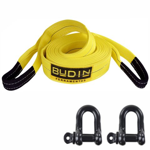 Cinta de Reboque Personalizada Budin ? 20 Toneladas, 5 Metros, Manilhas 3/4 ? Ideal para Veículos Le