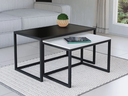 Ver imagem 1 de Conjunto Mesa de Centro Industrial 84cm e 80cm Aço Preto Duo Madeira Don Castro Decor