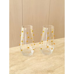 Copos Vidro Long Drink Decorados com Mini Gemas Topázio 550 Ml 2 Unidades - 3