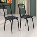 Ver imagem 5 de Kit 4 Cadeiras de Cozinha Delaware Estampado Mosaico Silver Pés de Ferro Preto