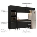 Ver imagem 3 de Armário de Cozinha Modulada 4 Peças CP11 Balcão com Tampo Preto - Lumil Lumil Móveis