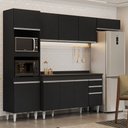 Ver imagem 2 de Armário de Cozinha Modulada 4 Peças CP11 Balcão com Tampo Preto - Lumil Lumil Móveis