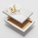 Ver imagem 5 de Conjunto Quadros Decorativos Florais Dourado para Sala de Estar Hall em Tecido Canvas Grandes