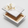 Conjunto Quadros Decorativos Florais Dourado para Sala de Estar Hall em Tecido Canvas Grandes - 5