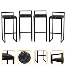 Kit 4 Banqueta Quadrada Preta para Balcão Ilha Cozinha Gourmet Bancada Piscina Bares Àrea de Lazer - 1