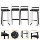 Ver imagem 1 de Kit 4 Banqueta Quadrada Preta para Balcão Ilha Cozinha Gourmet Bancada Piscina Bares Àrea de Lazer