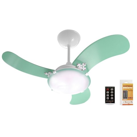Ventilador de Teto Facilita VentColors Verde 3Pás MDF 220V + Controle Facilita Ventiladores