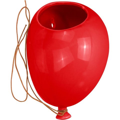 Vaso Decorativo de Cerâmica Vermelho 11x15x20cm Enfeite Sala Mesa Estante Flores