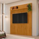 Ver imagem 1 de Painel Ripado para TV até 65 Polegadas MDF 160CMX220CM 1 Prateleira em Roma