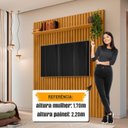 Ver imagem 5 de Painel Ripado para TV até 65 Polegadas MDF 160CMX220CM 1 Prateleira em Roma