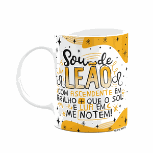 Caneca Divertida Signos - Sou de Leão - 325ml Branca