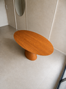 Ver imagem 1 de Mesa de Jantar Oval 110x70cm em Freijó Melamínico - Base Cone