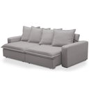 Ver imagem 6 de Sofá Retrátil Reclinável para Sala de Estar Living 215cm Vêneto F04 Veludo Cinza - Lyam Decor