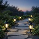 Ver imagem 3 de Kit 2 Balizadores de Jardim Chão Muro 31cm Termoplástico Preto Clássico Modena Dital