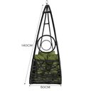 Ver imagem 5 de Cadeira de Balanço Lua Suspensa em Fibra Sintética Preto/verde