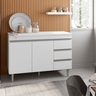 Balcão Gabinete de Pia para Cozinha sem Tampo 120cm Andréia Branco- Mabe Magazine - 1