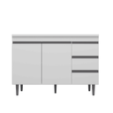 Ver imagem 2 de Balcão Gabinete de Pia para Cozinha sem Tampo 120cm Andréia Branco- Mabe Magazine