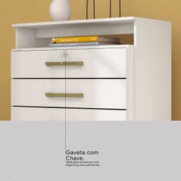 Comoda 5 Gavetas Triunfo - Nanda Decor:branco - 7
