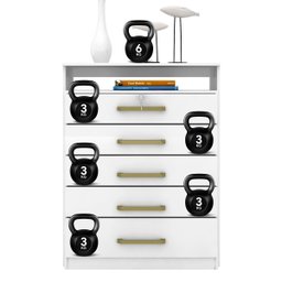 Comoda 5 Gavetas Triunfo - Nanda Decor:branco - 11