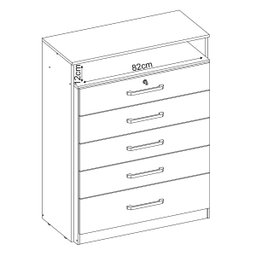 Comoda 5 Gavetas Triunfo - Nanda Decor:branco - 8