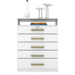 Comoda 5 Gavetas Triunfo - Nanda Decor:branco - 12